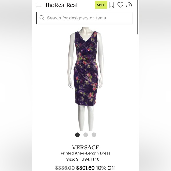 VERSACE Purple Sheath Dress, Size 42 (small) - Picture 7 of 8